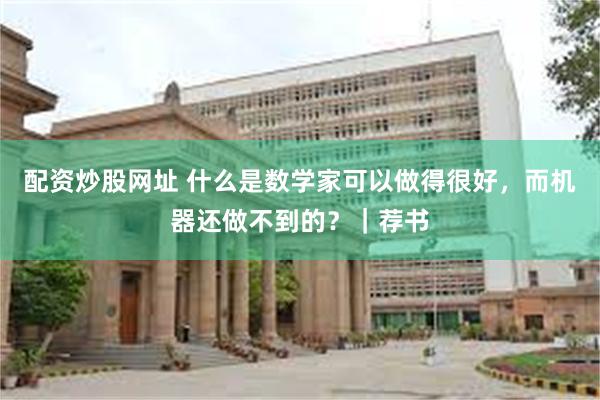配资炒股网址 什么是数学家可以做得很好，而机器还做不到的？｜荐书