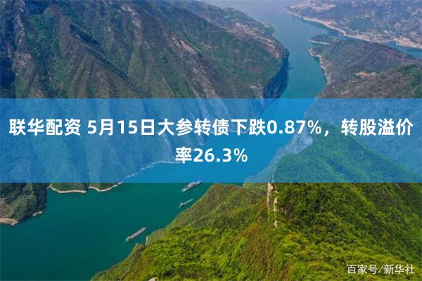 联华配资 5月15日大参转债下跌0.87%，转股溢价率26.3%