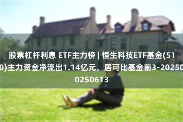 股票杠杆利息 ETF主力榜 | 恒生科技ETF基金(513260)主力资金净流出1.14亿元，居可比基金前3-20250613