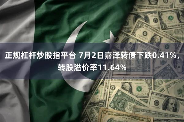 正规杠杆炒股指平台 7月2日嘉泽转债下跌0.41%，转股溢价率11.64%